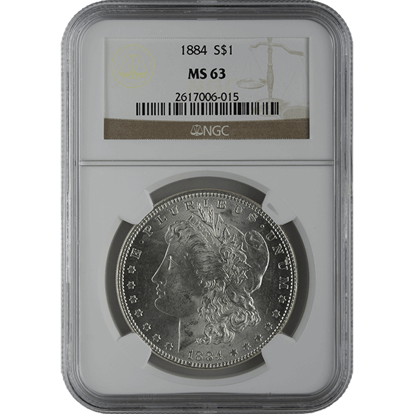 1878-1904 AMERICAN SILVER MORGAN DOLLAR NGC63