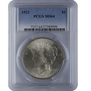 1921-1935 AMERICAN SILVER PEACE DOLLAR PCGS64