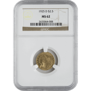 $2.5 U.S. GOLD INDIAN NGC62