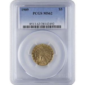 $5 U.S. GOLD INDIAN PCGS62