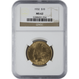 $10 U.S. GOLD INDIAN NGC62