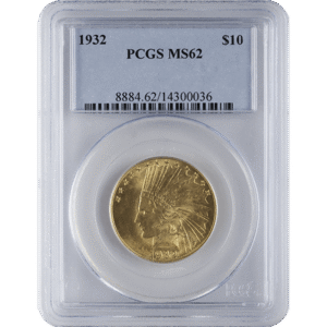 $10 U.S. GOLD INDIAN PCGS62