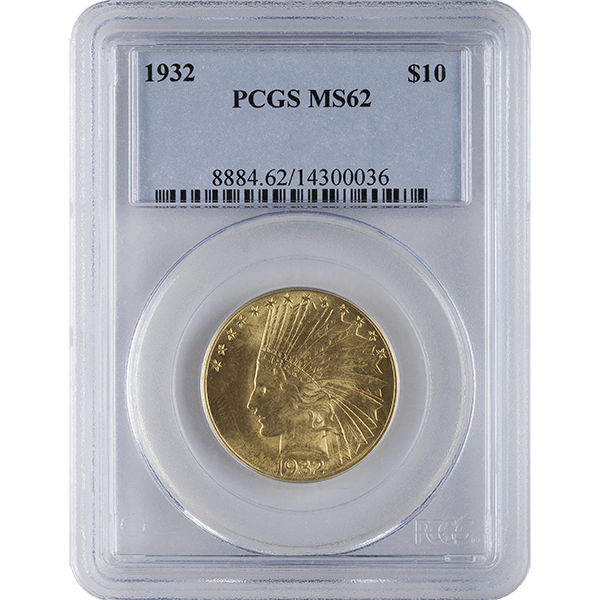 $10 U.S. GOLD INDIAN PCGS62
