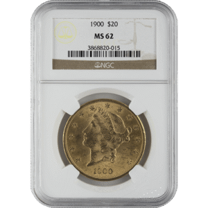 $20 U.S. GOLD LIBERTY NGC62