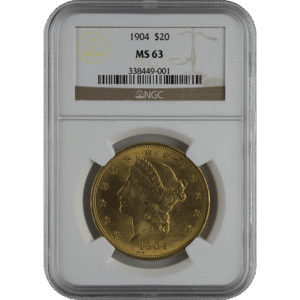 $20 U.S. GOLD LIBERTY NGC63