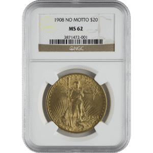 $20 U.S. GOLD SAINT NGC 62 NO MOTTO