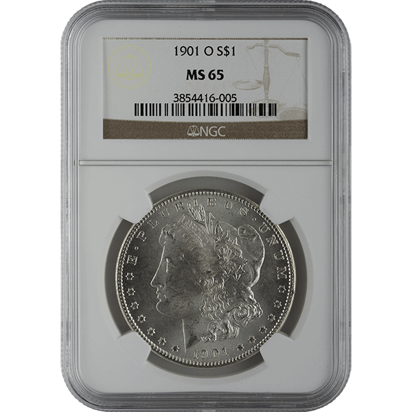 1878-1921 AMERICAN SILVER MORGAN DOLLAR NGC65